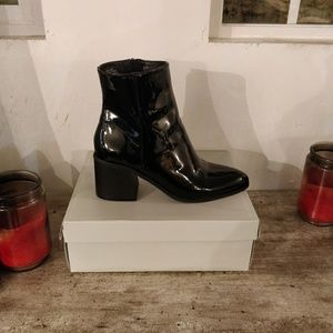 Patent leather boots